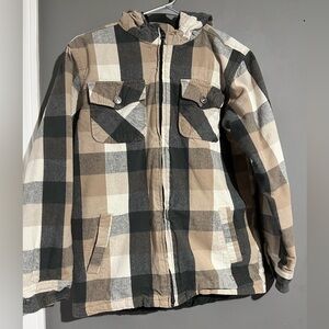 Levi's BOYS zip-up hoodie sweatshirt active size L (16/18) plaid flannel